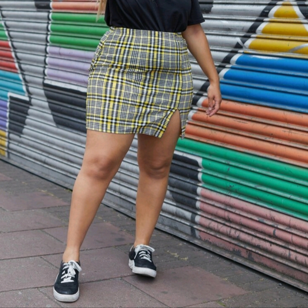 Yellow Plaid Women's Skirt